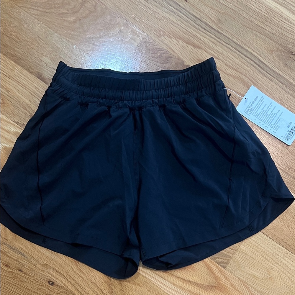 Women's Lululemon black track that 5” lined   Athletic Shorts